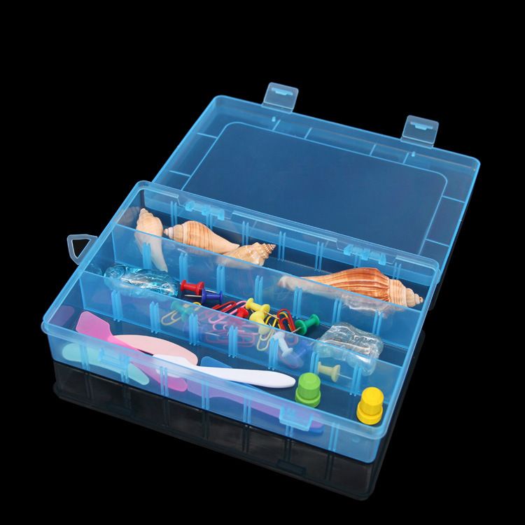 Small 24-compartment empty box plastic storage box, jewelry and medicine packaging box, transparent, environmentally friendly and shock-resistant parts box, storage box details Picture