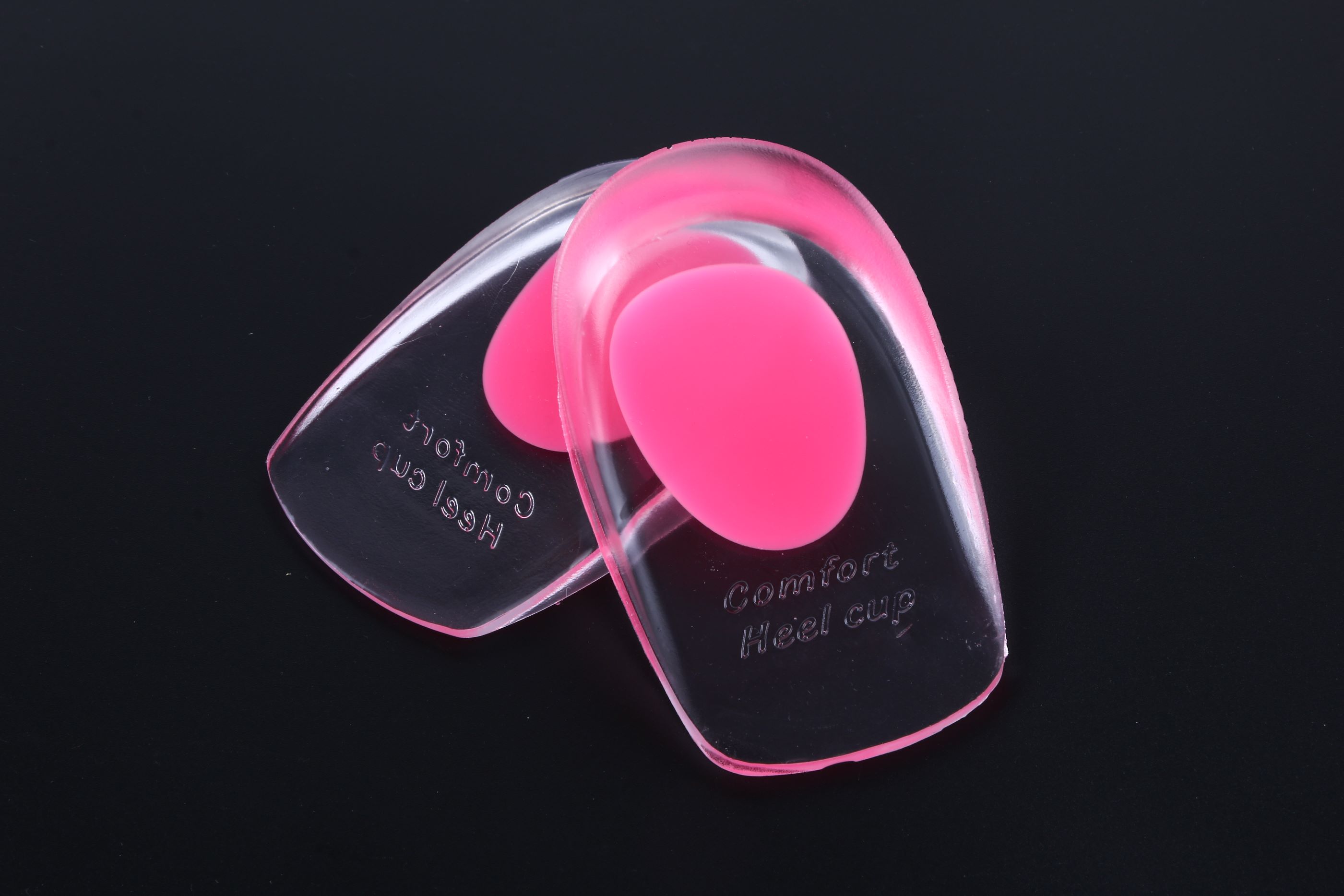 PU transparent heel pad, two-color heel pad, shockproof and anti-slip insole, heel pad pic 1
