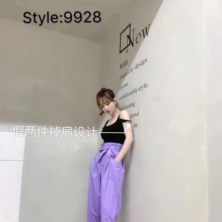JUSTCC Kaka, Douyin, Kuaishou, popular women's wear, casual style, high-waisted, slimming, versatile straight-leg work pants for summer undefined