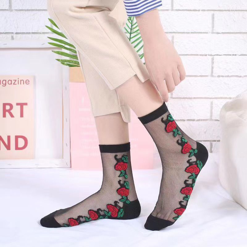 12 pairs of ladies' foot heel split socks crystal glass silk non-slip plus cotton sole split socks foot split socks factory direct sale undefined