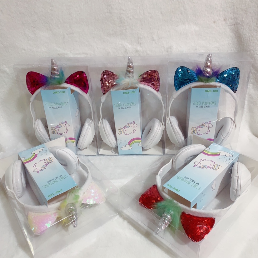 DMZ-10D独角兽毛毛卡通耳机图