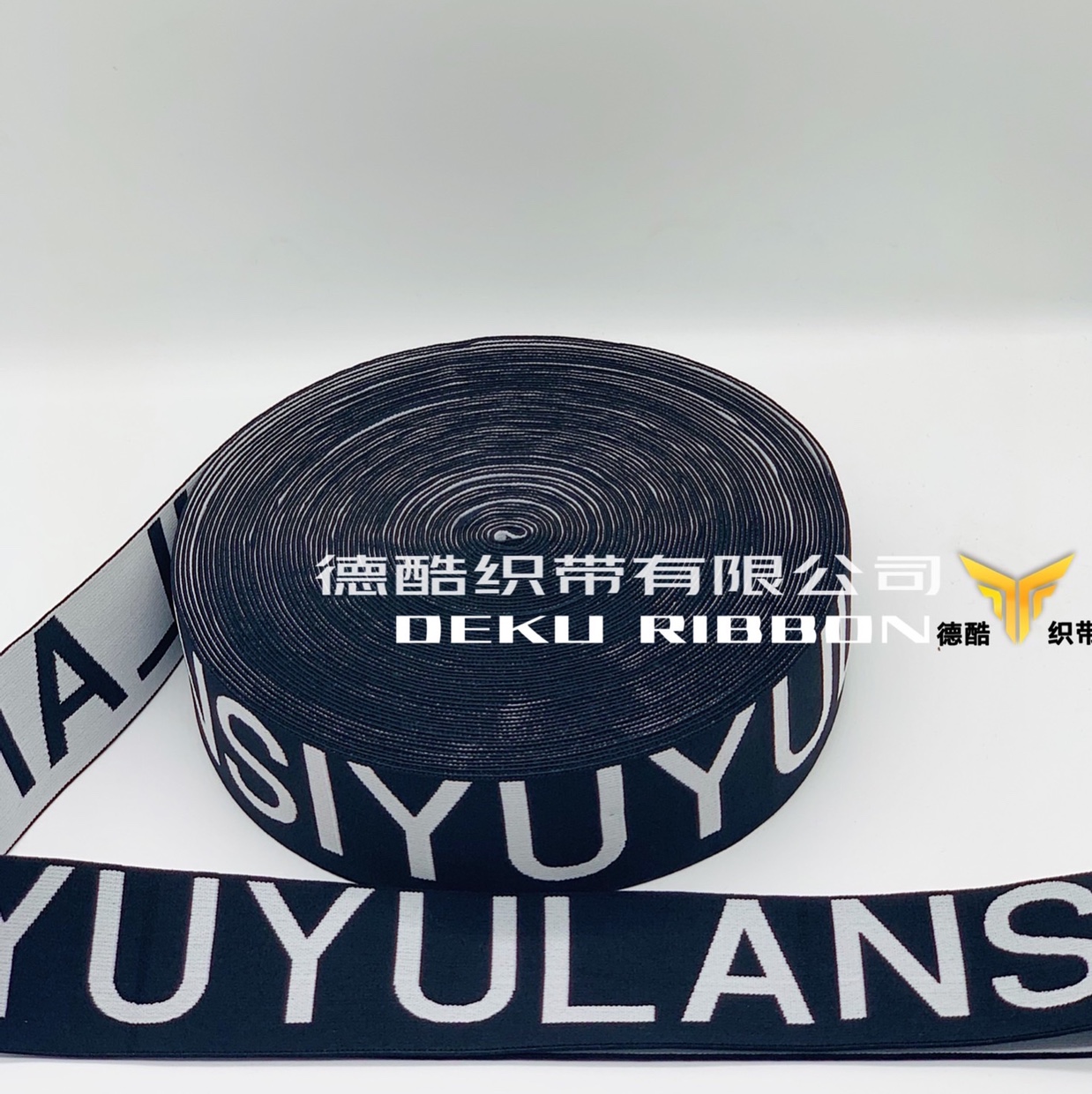 The manufacturer's best-selling 6cm jacquard elastic band autumn and winter new style waistband black and white elastic band details Picture
