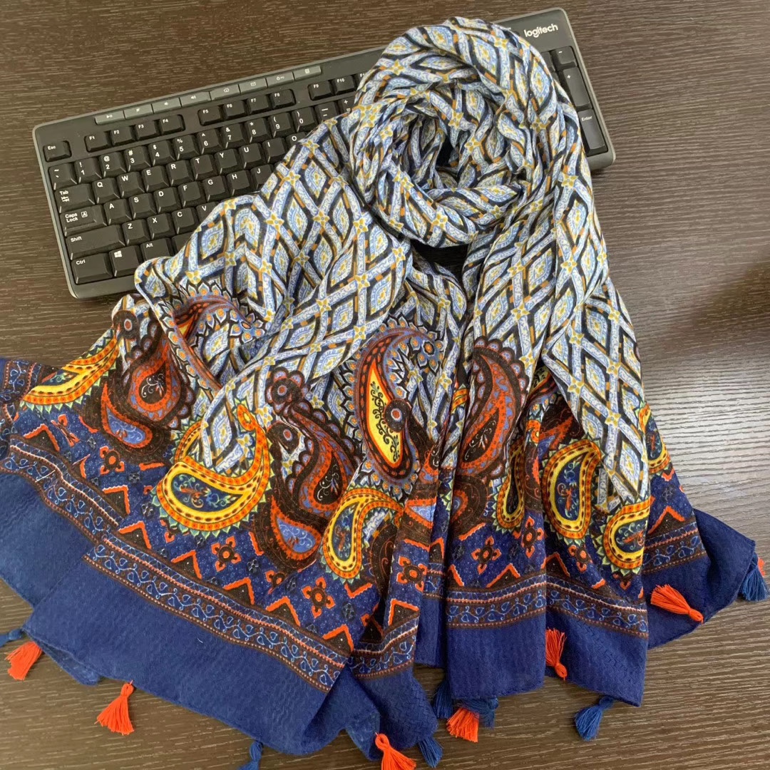 Golden Scarf Factory direct sales of wavy cotton casual and versatile scarves and shawls