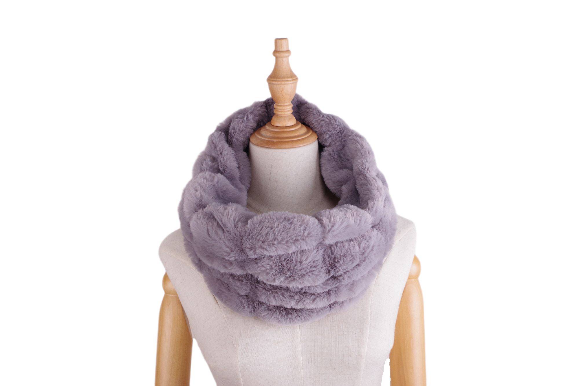 Rabbit fur solid color short scarf, elastic scarf, winter thickened faux fur scarf detail image 6