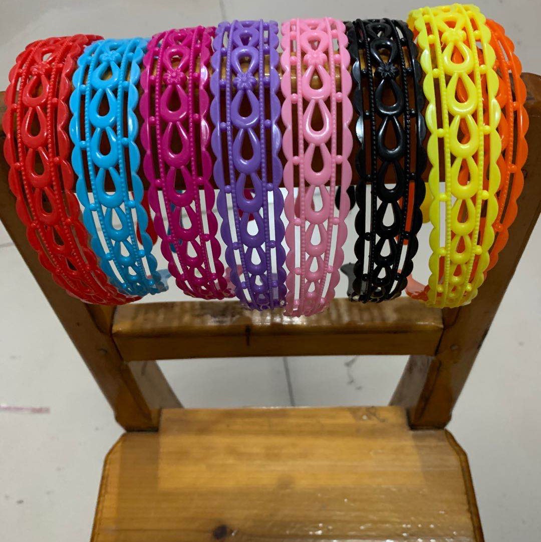 Yiwu International Trade City good again wholesale headdress headband 2.5 bow tie head buckle national candy color head buckle, manufacturers direct candy color children's plastic headband head buckle accessories batch thumbnail