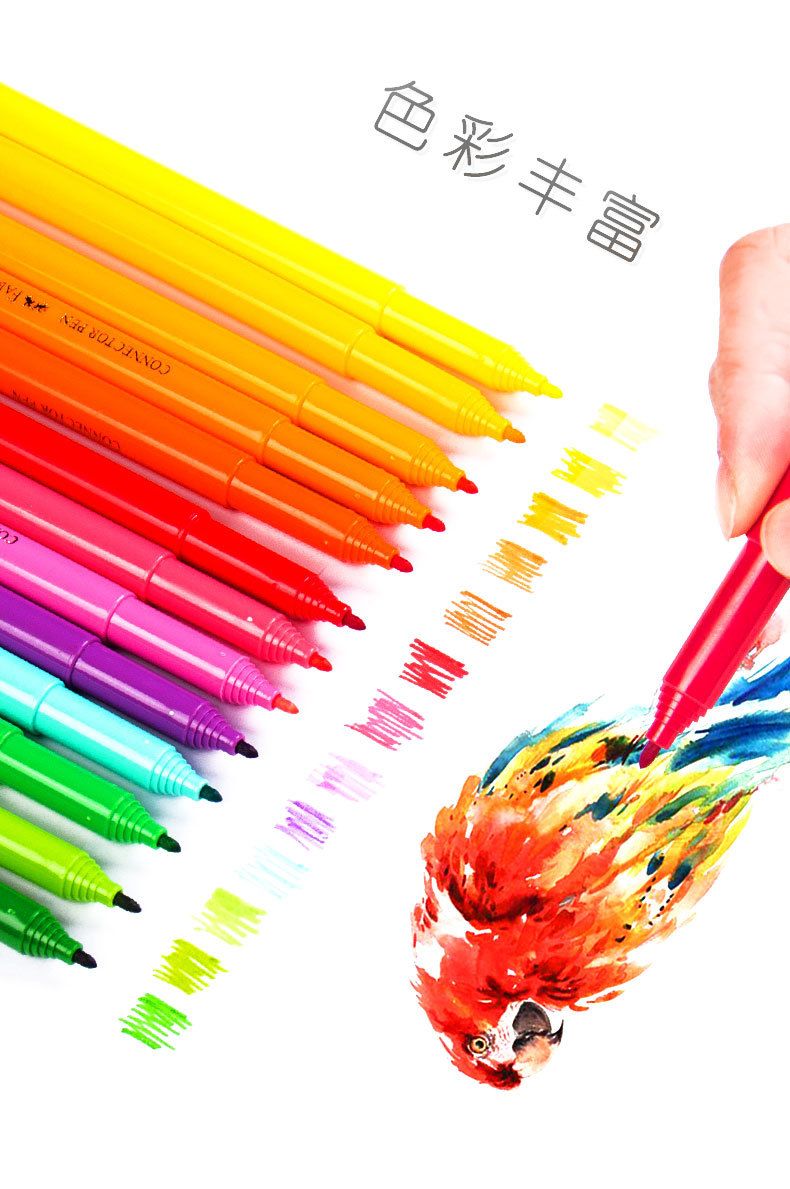 The 30-color pp gift box from Faber-Castell in Germany can be fully assembled with building blocks, watercolor pens for children and toddlers to fill in and draw, and is washable detail image 5