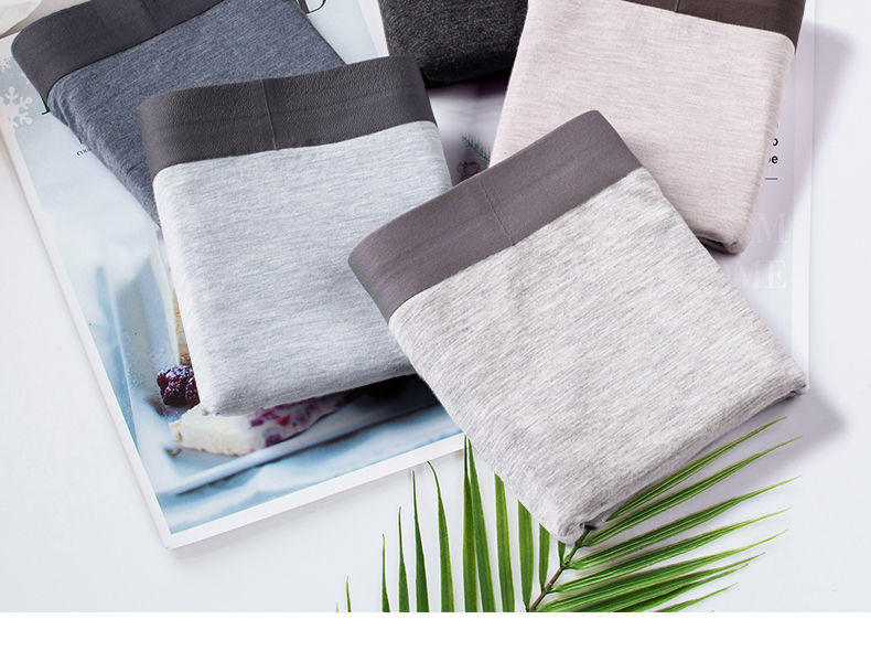 Men's underwear: Modal cotton mid-waist, comfortable and sporty, straight-cut shorts. Men's colorful chiffon, four-corner underpants detail image 10