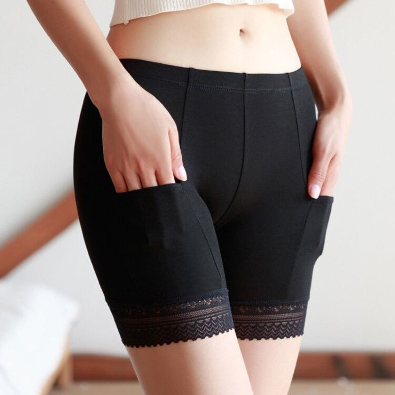 Safety pants, leak-proof pocket women's summer large-sized safety pants, modal thin breathable slimming three-part leggings for women detail image 2