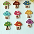 蘑菇儿童彩色毛衣纽扣 彩绘卡通造型木扣 宝宝衣服卡通木扣 辅料配件