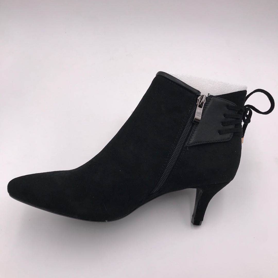 Women's fashionable low-heeled fleece ankle boots details Picture