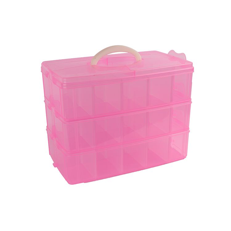 Multifuncional desmontable grande de tres capas portátil caja de plástico caja de joyería de maquillaje juguetes calcetines organizador caja de almacenamiento transparente details Picture