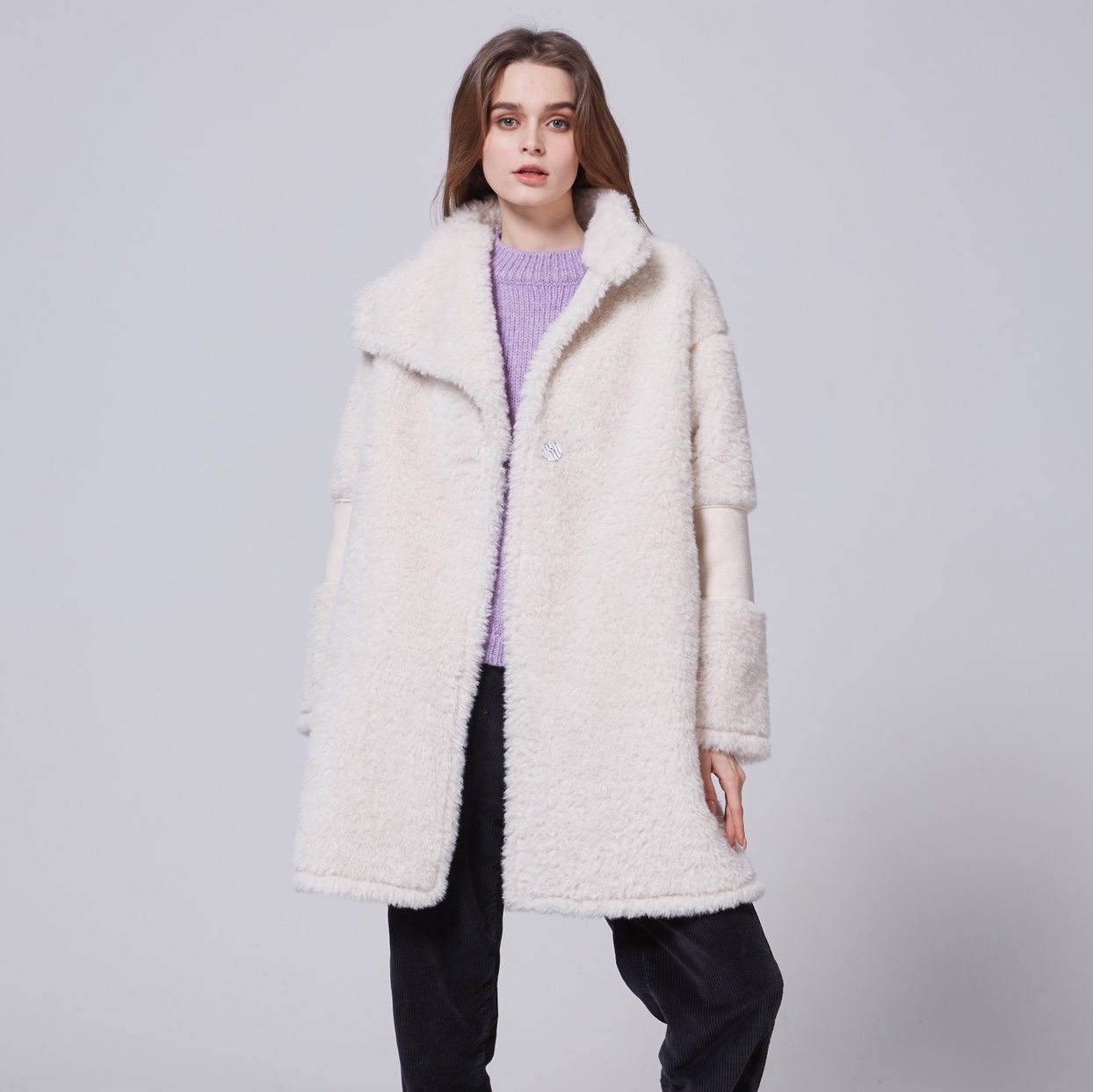 In 2020, The New Korean Version Of The Trend Of Women's Clothing Simulation Fur One Long Coat