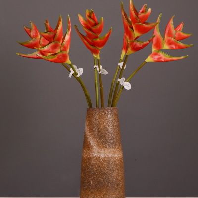 Yiwu Selection living room decorative flower arrangement main flower imitation paradise crane burnt wholesale orange tropical flowers full figure