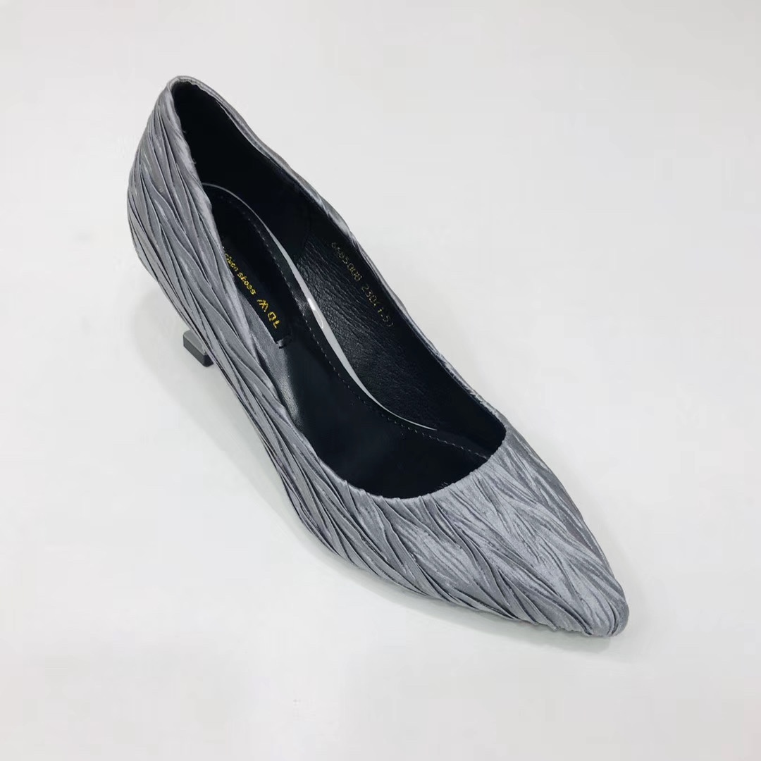 Women's pleated fashion high-heeled single shoes Specification image