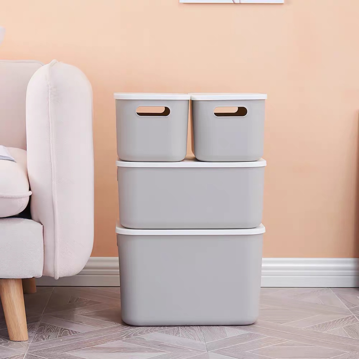 Kwong Wah household plastic clothing storage box Children's toy storage box simple creative home with a cover storage box thumbnail