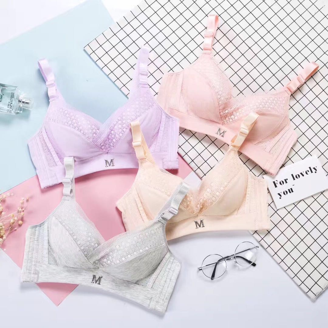 Pure Cotton Comfortable Breathable Smooth Seamless Bra Retraction Nipple Adjustment Underwear