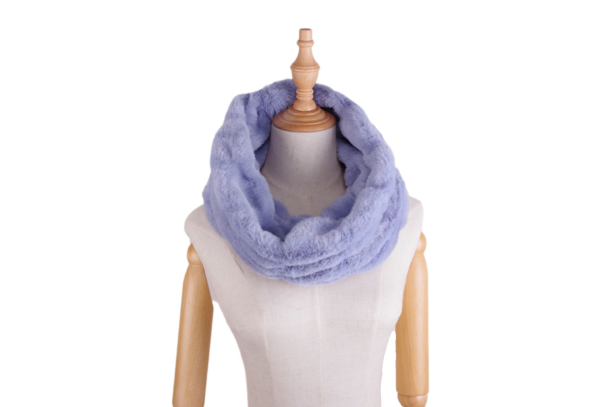 Rabbit fur solid color short scarf, elastic scarf, winter thickened faux fur scarf detail image 7