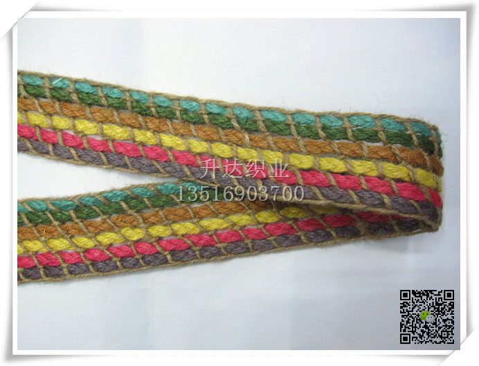 6色麻辫子直拉编织带 鞋材 腰带 帽子装饰带 5.0CM详情图3