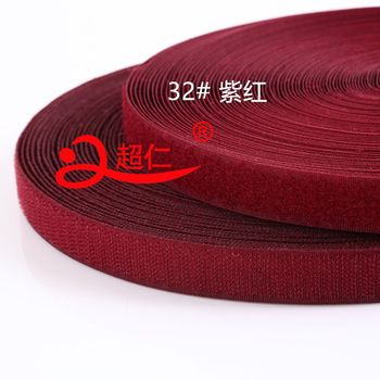 2公分紫红粘扣 魔术贴 雌雄扣 彩色可定做魔术贴 刺毛扎带绑带详情图1