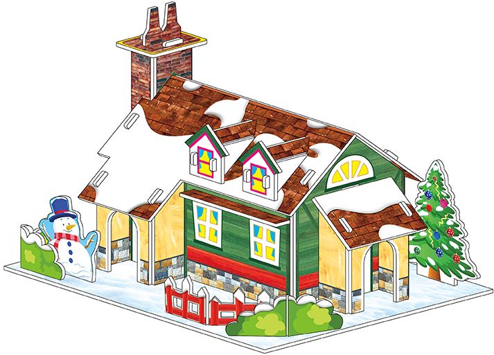 儿童益智玩具模型玩具迷你纸质立体拼图房子类详情图1