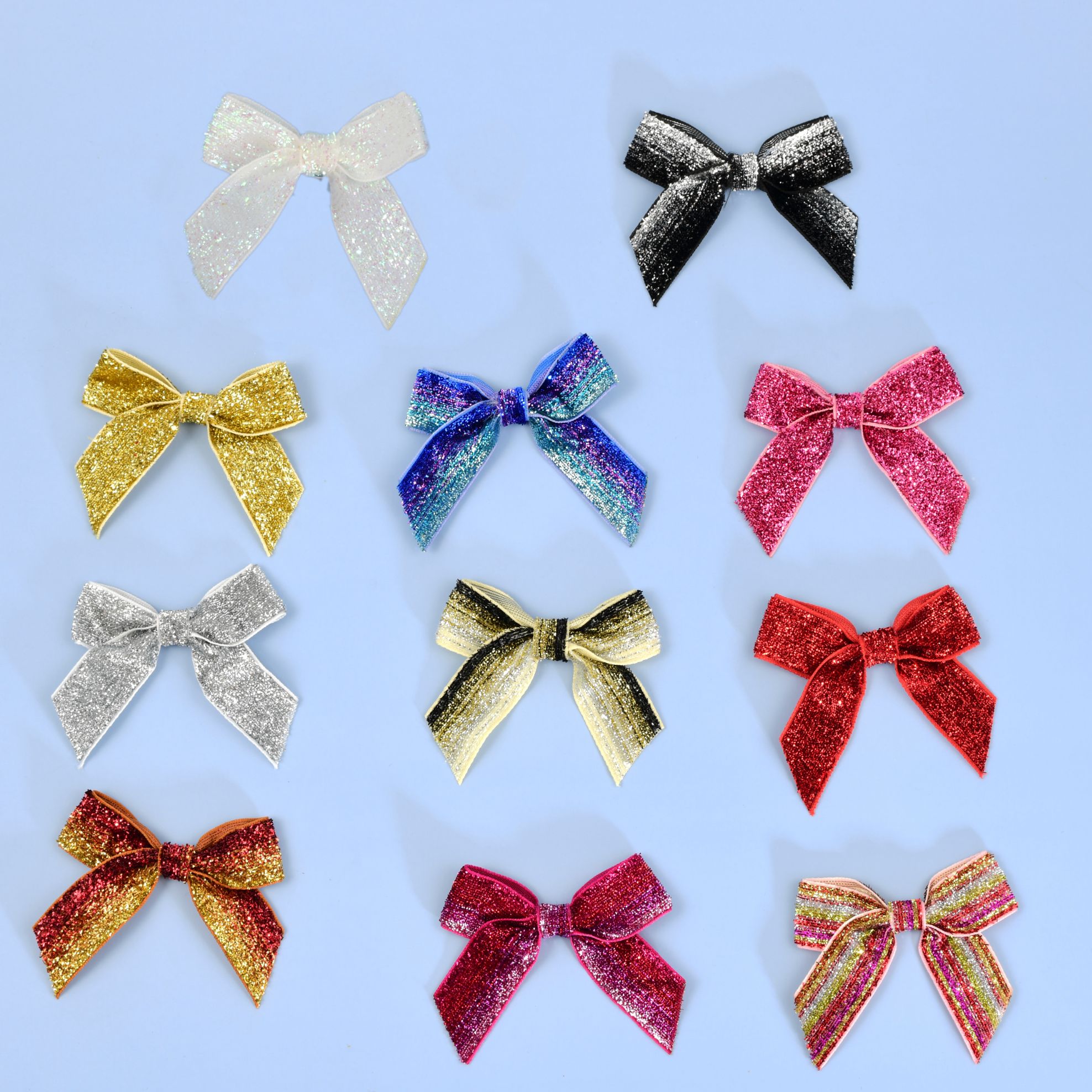 仿真玫瑰花 纱布蝴蝶结服装仿真鞋花绒葱蝴蝶结配件厂家直销