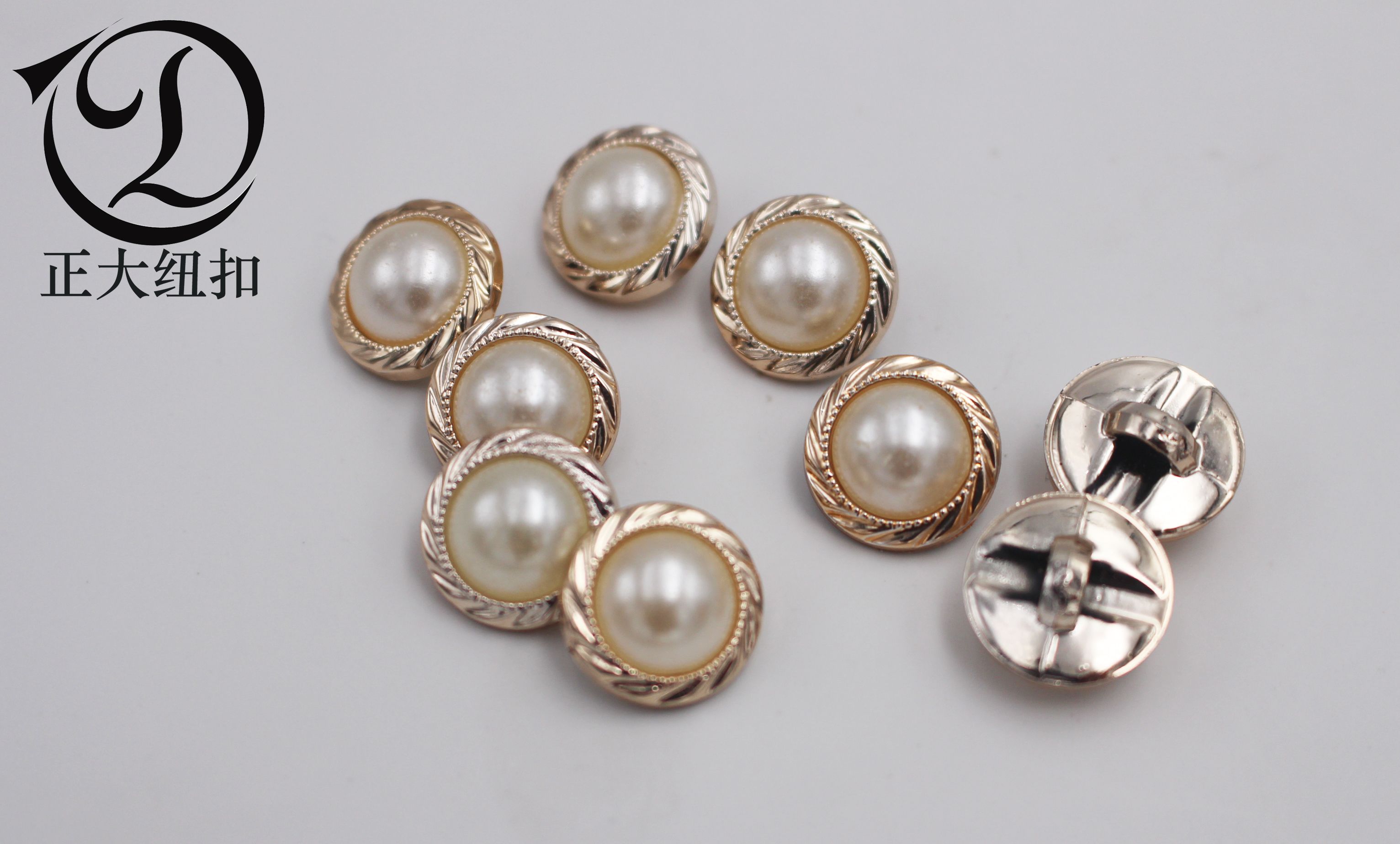 塑料纽扣白色珍珠风衣外套纽扣装饰钮扣高档手缝纽扣(1)详情3