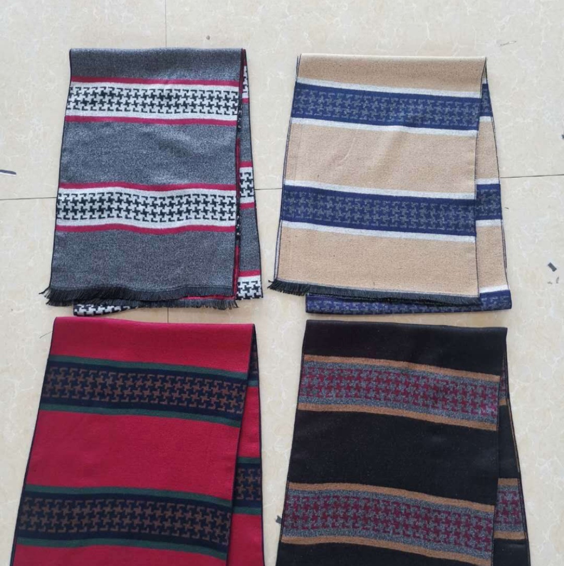 Classic English Style Plaid Jacquard Long Bib Scarf