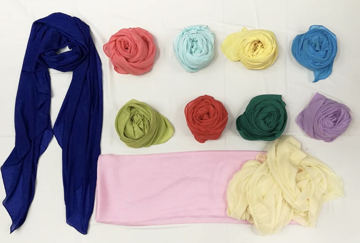 Chiffon Wrinkle Monochrome Spring, Summer, Autumn And Winter New Variety Silk Scarf 520&55