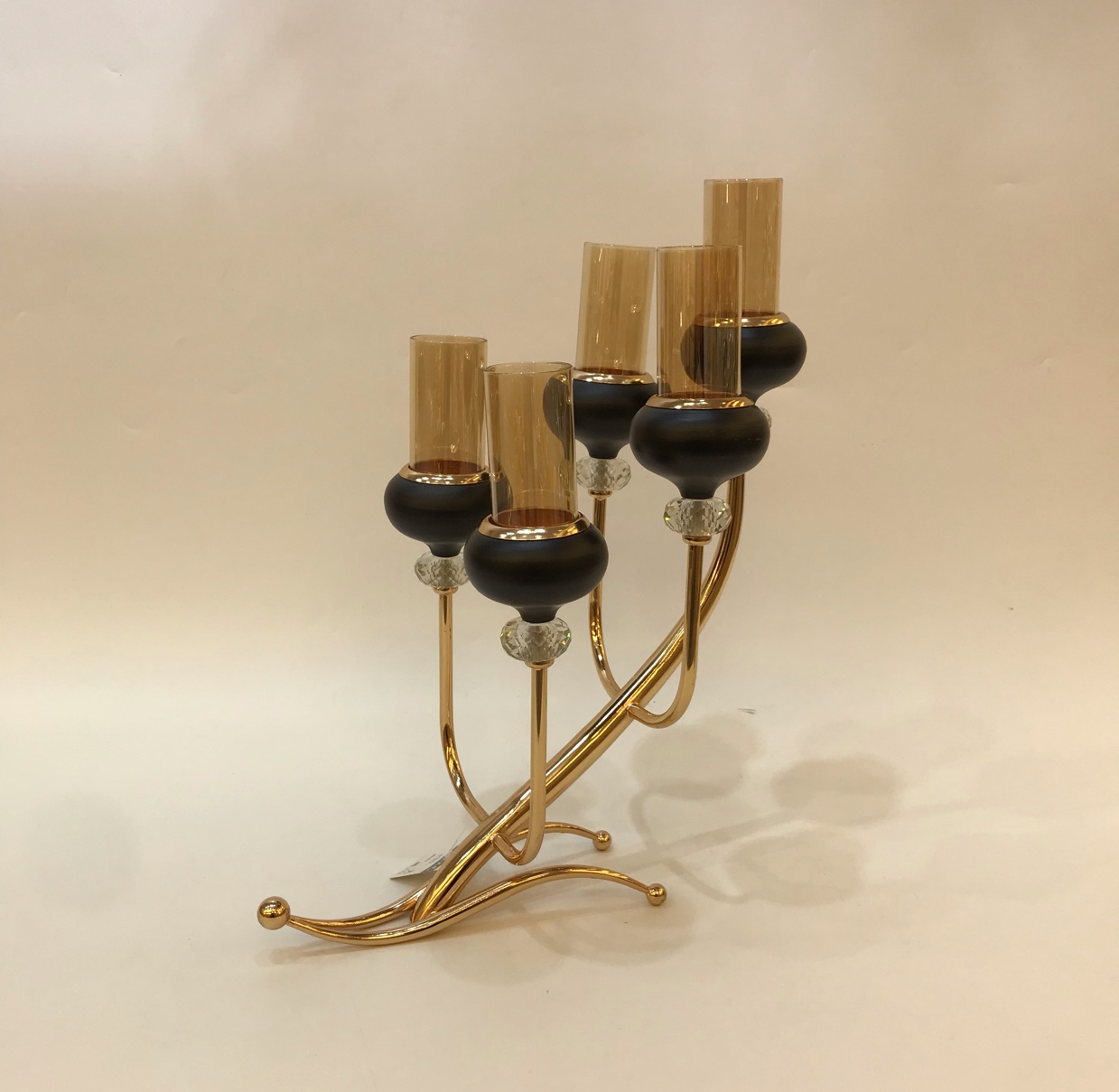 002 Black 5-headed candlestick