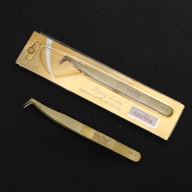 Navina Avya Grafting False Eyelash Special Tweezers Golden Eagle Clip For Foreign Trade