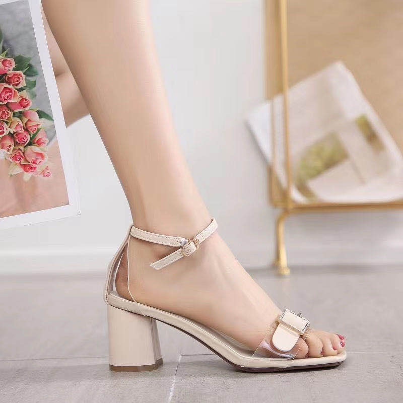 Women's transparent glass fiber fashion sandals details Picture
