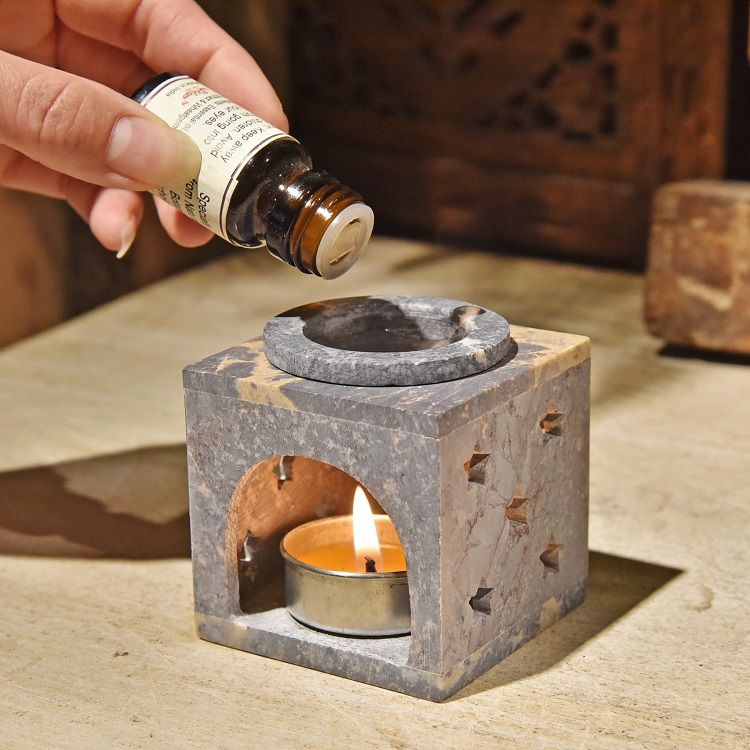 皂石精油炉 B款白底实物图