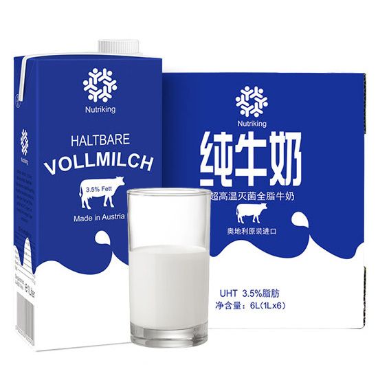 纽爵纯牛奶 （全脂）1L*6（一箱起卖）产品图