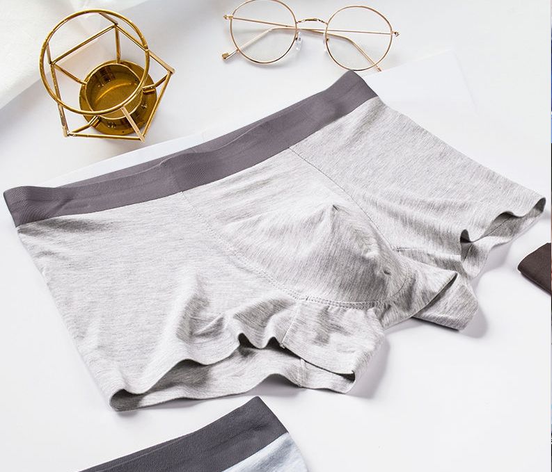 Men's underwear: Modal cotton mid-waist, comfortable and sporty, straight-cut shorts. Men's colorful chiffon, four-corner underpants detail image 1