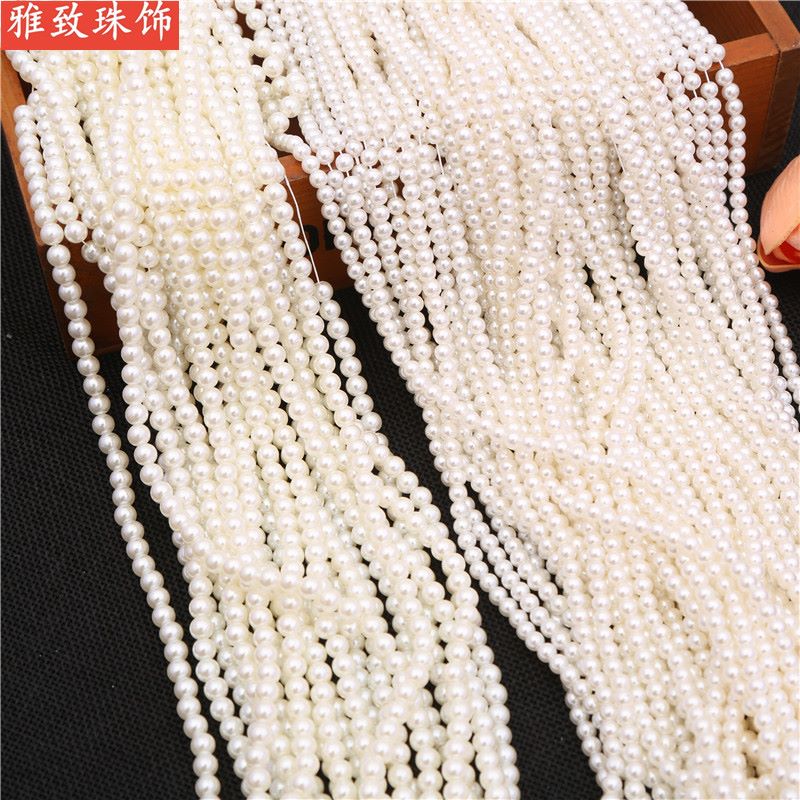 6Mm Water Ground Abs Imitation Pearl Straight Hole Round Bead Jewelry Accessories Headwear Accessories Clothing Accessories undefined