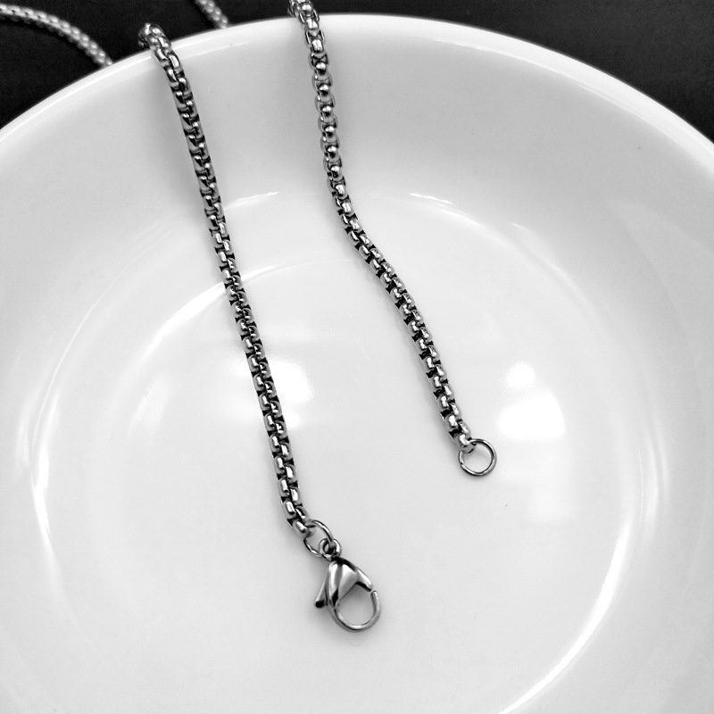 Fashionable and versatile square pearl men's necklace, 55cm Specification image
