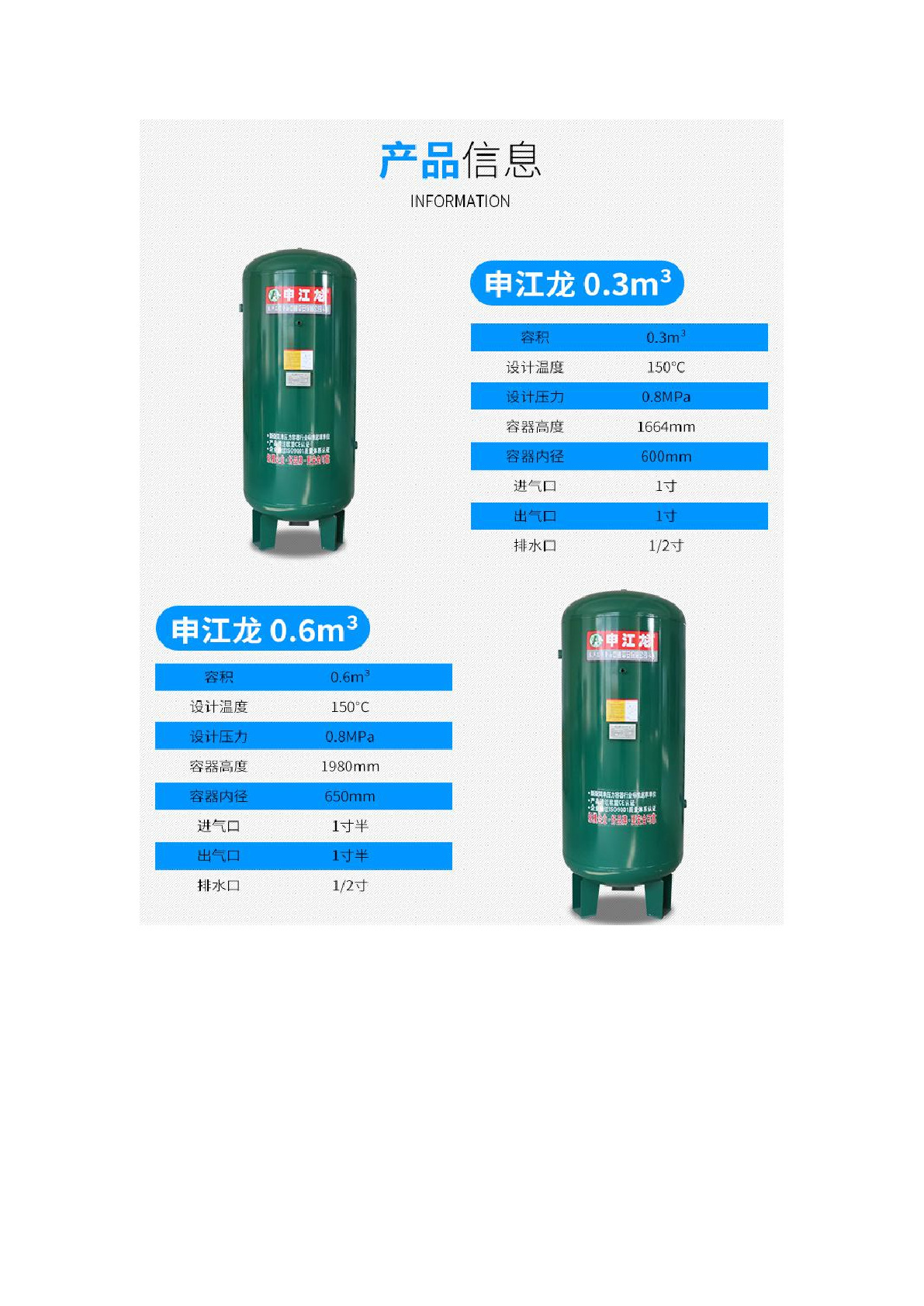 国产申江龙精密安全现货1.0立方储气罐详情图1