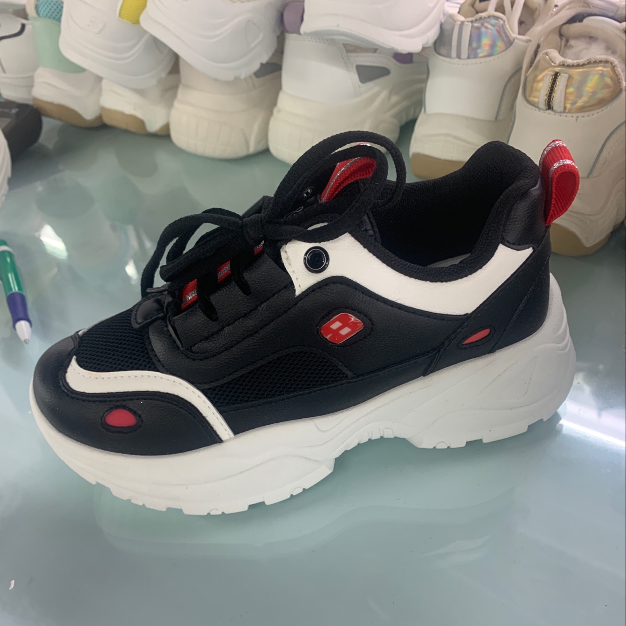 厚底女鞋网面
