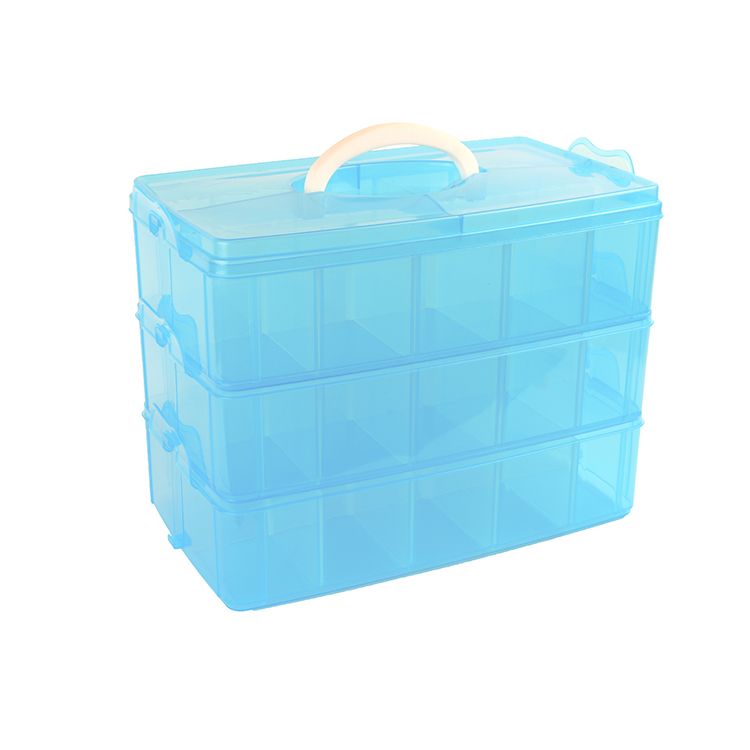 Multifuncional desmontable grande de tres capas portátil caja de plástico caja de joyería de maquillaje juguetes calcetines organizador caja de almacenamiento transparente Specification image