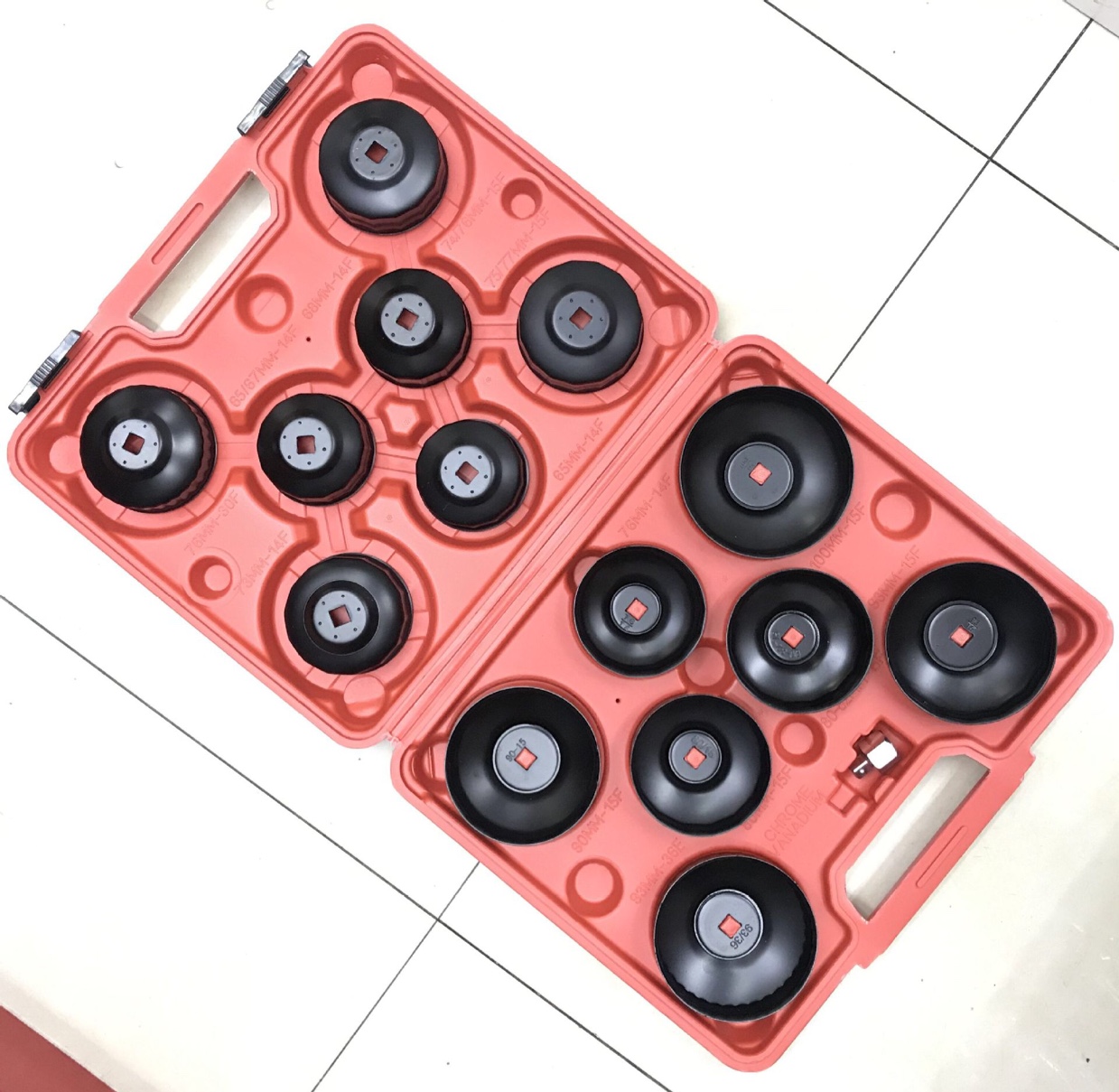 15件帽式机油滤清器扳手 机油格扳手套装 机滤拆装工具拆卸扳手
