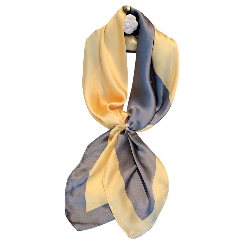 A white women's fashionable style patchwork scarf