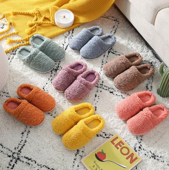 网店爆款棉鞋，艳丽色彩棉拖图