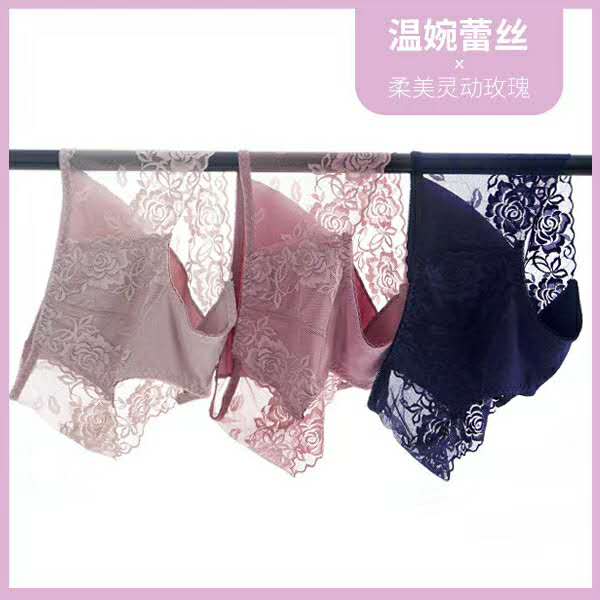 Large-sized lace modal comfortable and sexy, no buttocks squeezing or leg constricting, mid-waist breathable modal women's briefs detail image 2