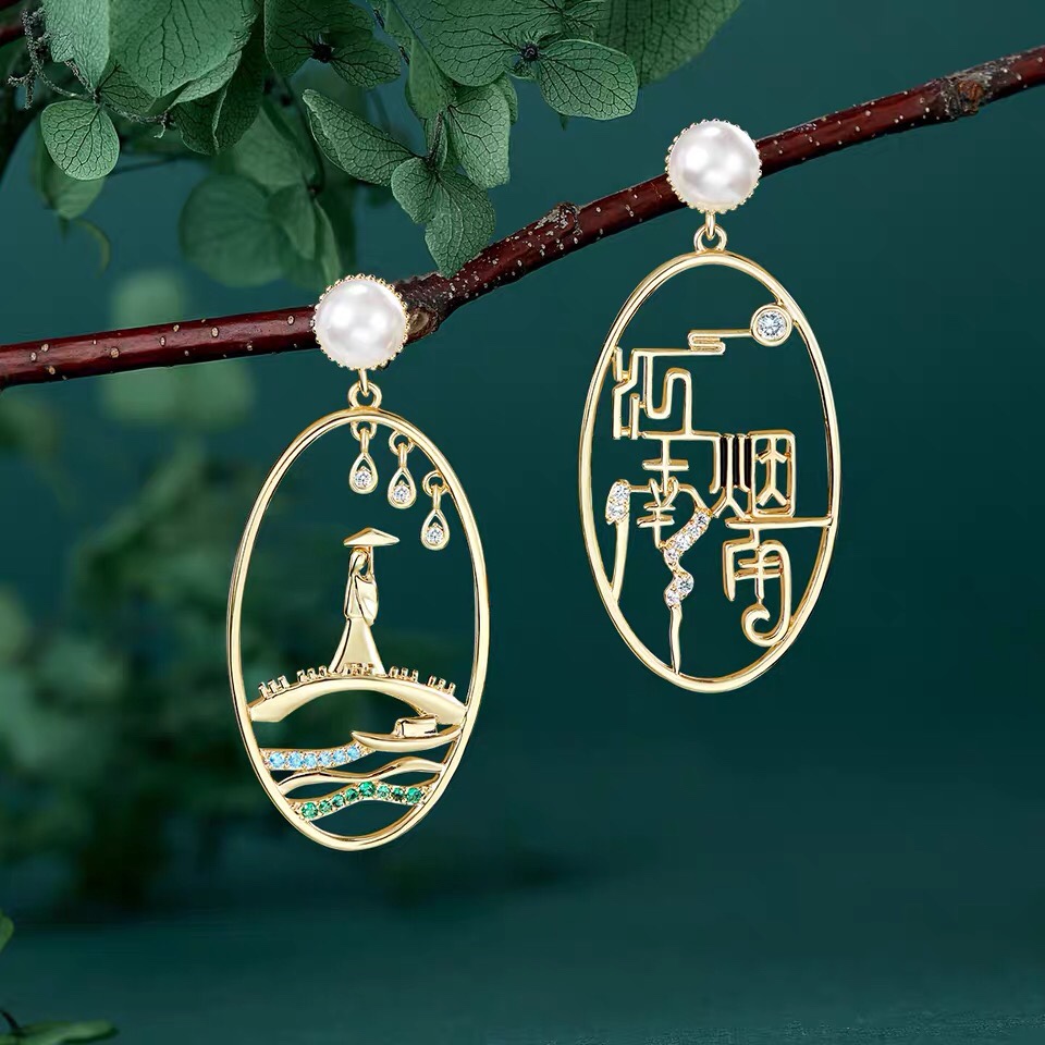 江南烟火 江山如画 微镶工艺打造