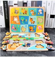 Big wooden nail hand grip board educational toy