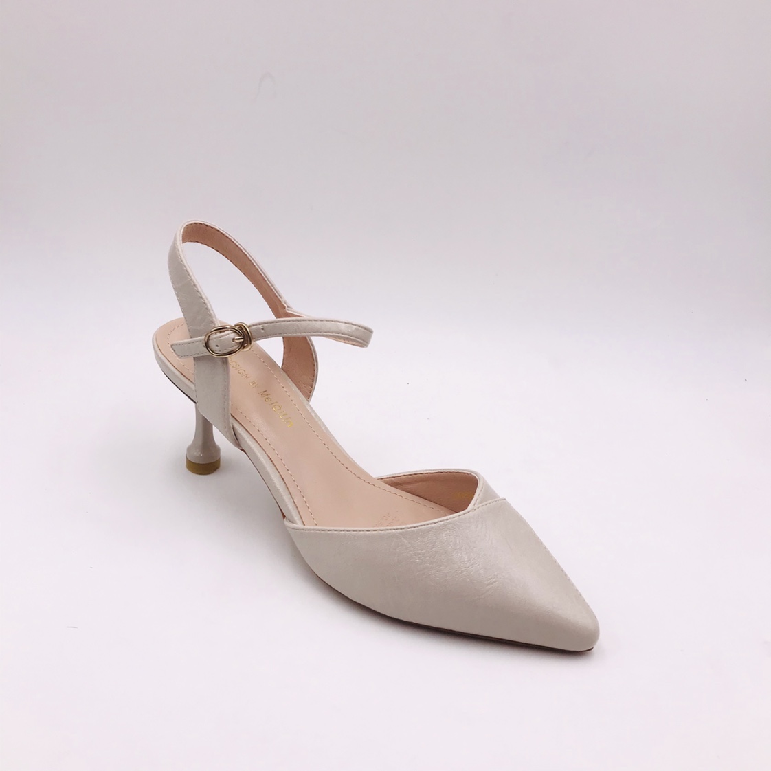 Women's PU headband fashionable one-shoulder buckle heel sandals Specification image