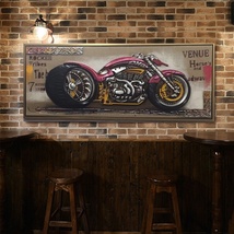 厂家直销批发美式复古立体机车木板壁画饭店餐厅酒吧咖啡厅墙面立体装饰画