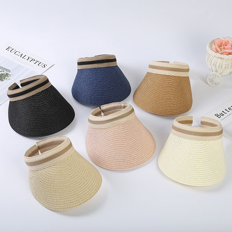 2020韩版夏季凉帽新款空顶草帽 户外登山防晒帽女士遮阳帽