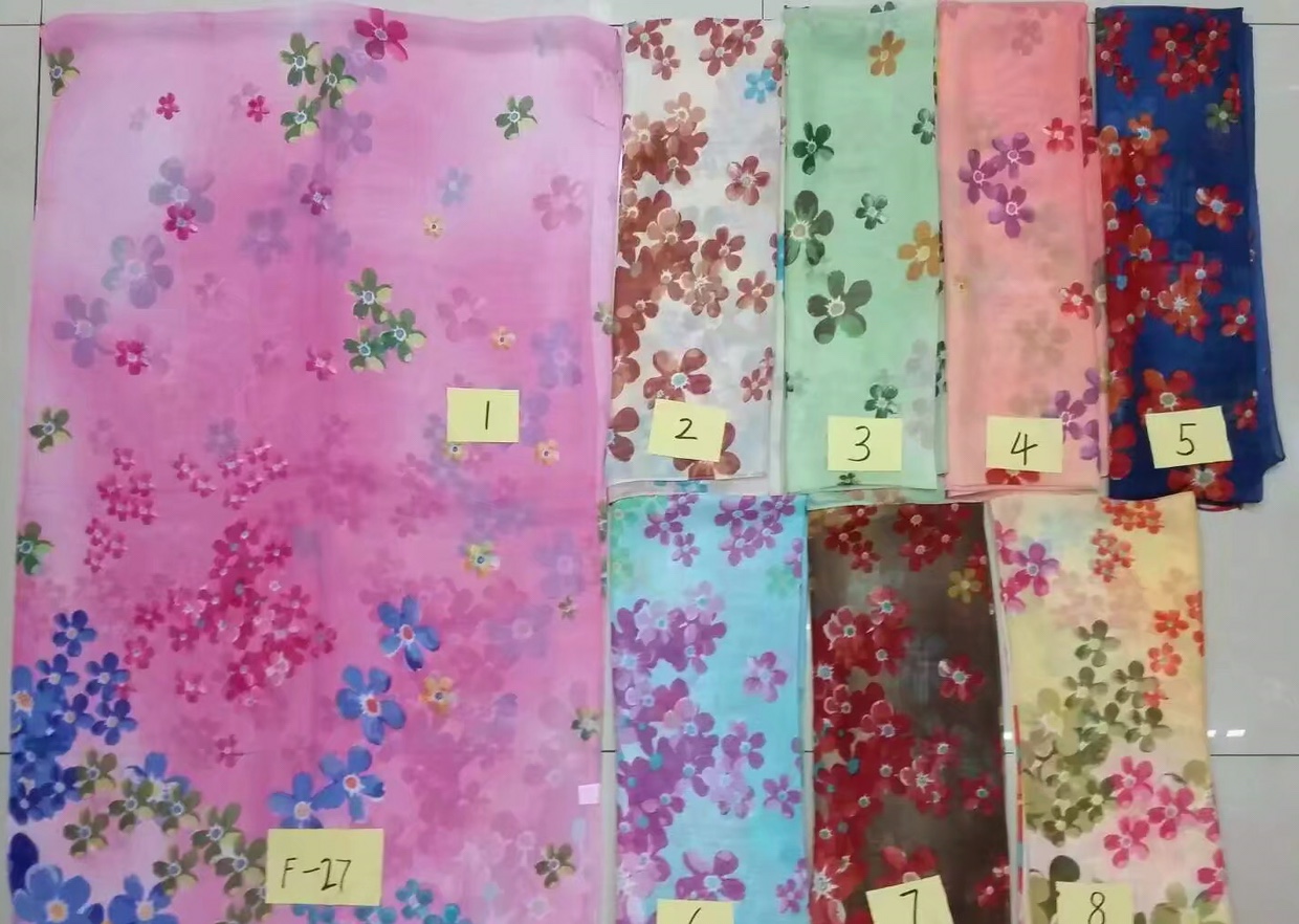 Chiffon printed shawl