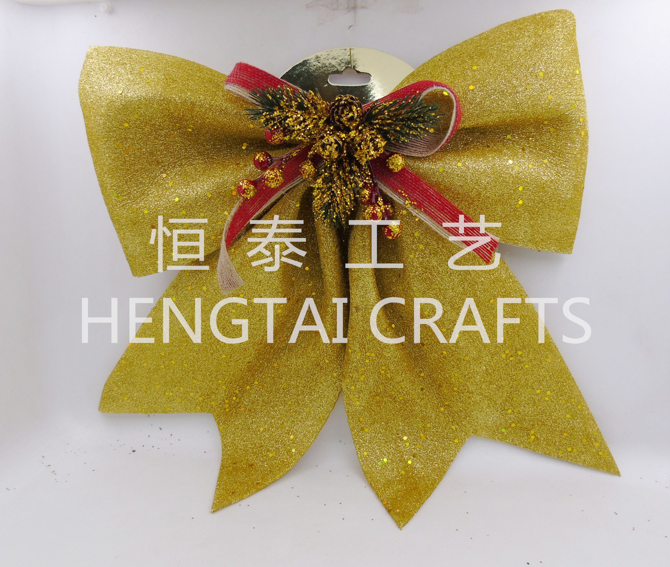 Christmas powder-coated cuttings with foam cotton bows detail image 5